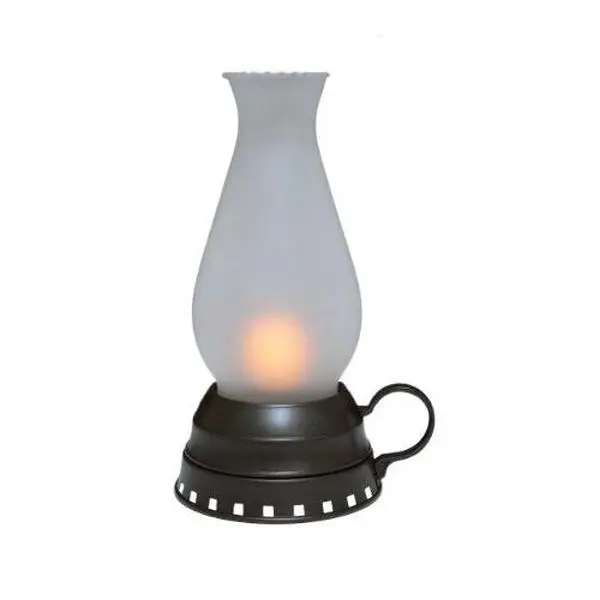Vintage LED Classic White Glass Holiday Flameless Candle Lantern, 8 Inch - Battery Operated Christmas Lantern Decor with Flickering Light, Farmhouse Winter Home Décor for Mantel, Porch & Tabletop, Holiday Gift