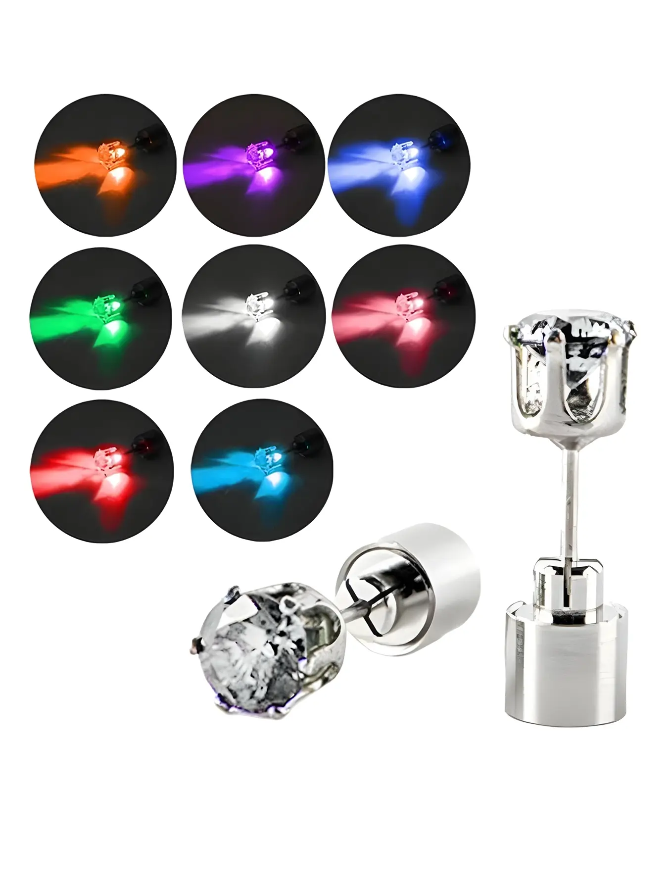 Light Up LED Earrings, Color Changing LED Earrings, Flashing Blinking Earrings, Non Piercing Earrings, Dance Accessories Decoration for Men Women Mom Wife Girlfriend Friend