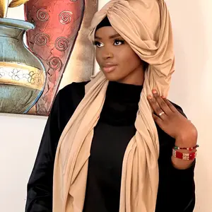 Elegant Soft Jersey Turban Hijab – Soft Stretch Pre-Styled Head Wrap