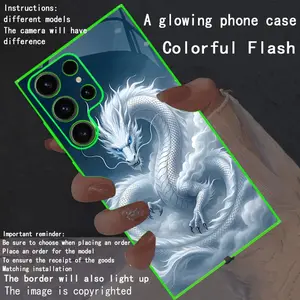 New LED Phone Case with Glowing Luminous Border, Compatible with Galaxy S26 Ultra to A15 5g, Fashionable Protective Cover, Unique Design, Daily Use