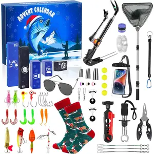 Fishing Advent Calendar 2025 for Adults,48pcs Fishing Lure Advent Calendar 2025 Boys,24 Days Mens Advents Calendars Christmas,Countdown Gift for Adult Men Teen Boys Fish Lovers