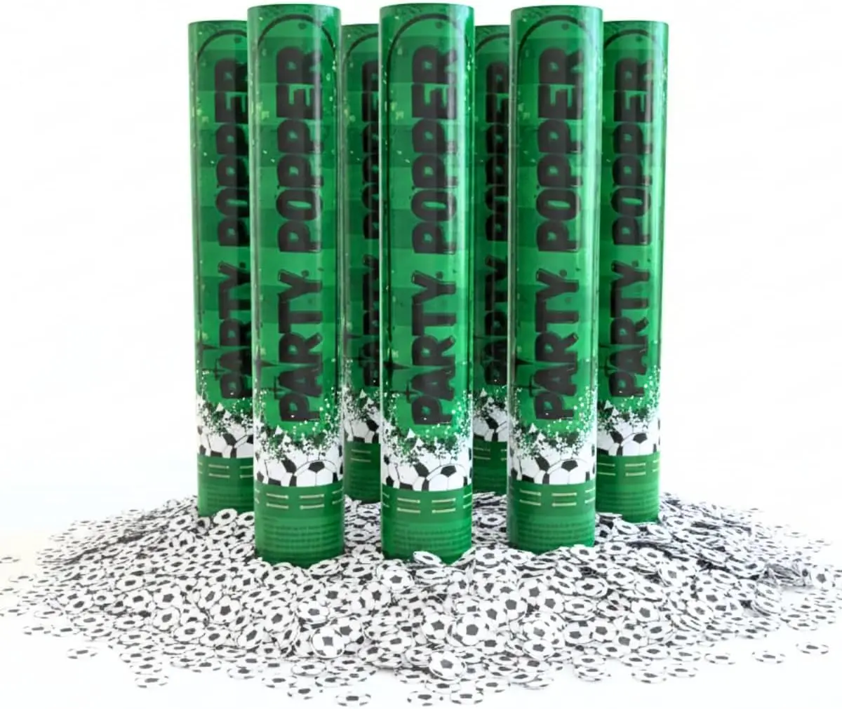 6 Pack Soccer Confetti Poppers – 12" Paper Confetti Cannons with Soccer Ball Design, Fun Party Poppers Confetti Shooters for Soccer Birthdays, Team Celebrations, and Football Theme Decorations