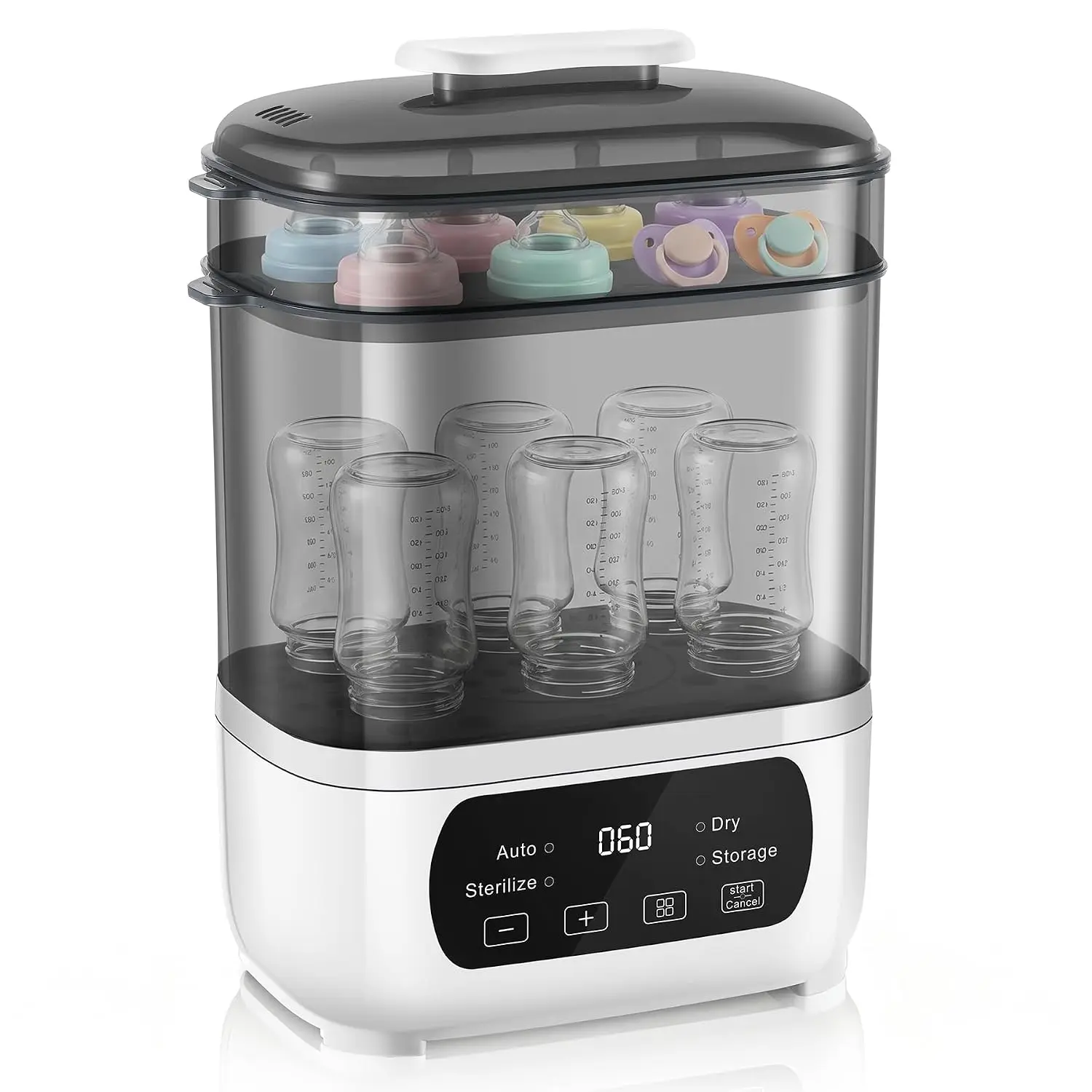 4-in-1 Baby Bottle Sterilizer Dryer, Universal Fit, Auto Shut Off, Fast Drying, 1-Touch LED, Safe Home Appliance