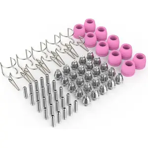 70 Pieces AG60P Plasma Cutter Consumables Kit 0.045inch Pointed Nozzle Electrode Shield Wire Guide Suitable for AG-60, AG-60P, SG-55, WSD-60 (with Storage Box)