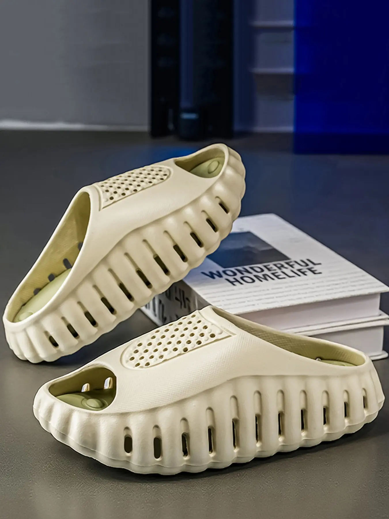 Men's Fashion Eva Sandals, Summer Casual Beach Slippers, Massage Sole, Functional Couple Shoes, Thick Bottom Height Increase, Footwear