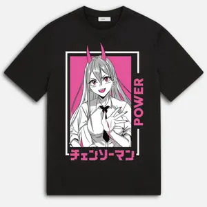 Chainsaw Man Anime T-shirt & Sweatshirt, Power Pink Girl Graphic Tee, Vintage Oversized Unisex Streetwear, Manga Gifts for Him Her