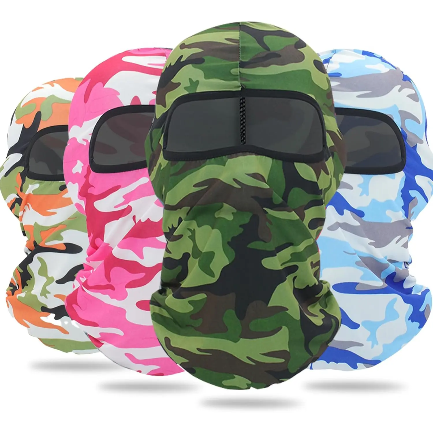 4-Pack Camouflage Balaclava Headwear – Cooling Neck Gaiter Full Head Cover for Men, Women