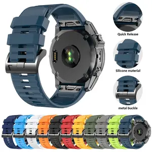 OFNRBRF 22/26mm Quick-Release Durable Silicone Watch Band Smart Watch Straps Compatible with Garmin Fenix 8 Amoled 51mm/8pro/7x Pro/6x Pro/7x/6x/5x Plus/5x Bands
