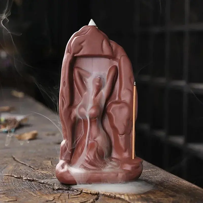 Backflow Incense Burner, Bakhoor Burner, 1 Count Ceramic Incense Holder, Aromatherapy Censer, Aromatherapy Home Fragrances, Home Decor Ornament for Living Room Bedroom Office, Freshener, Bakhoor Incense Burners