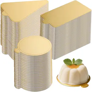 300 count Mini Cake Boards, 3"  Circle Paper Cupcake Dessert Displays Base Tray, Mousse Cake Plates for Parties, Wedding, Birthday, Restaurant Buffet, Round, Triangle, Rectangular
