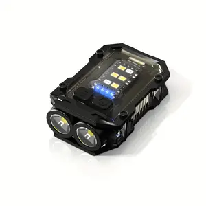 Mini Portable Dual-Light Source Keychain LED High Lumen Flashlight, Multi-Function Tool Torch for Camping, Fishing (Sports & Outdoor Camping & Hiking Lights & Lanterns)