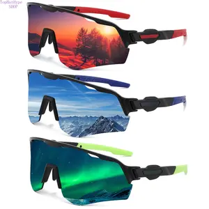 Photochromic Oversized Sports Sunglasses Windproof Polarized Lens Trendy Outdoor Eyewear Lightweight UV Protection Glasses for Cycling Hiking Fishing Running Camping Men Women Daily Casual Wear