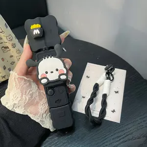 Luxury Cute Cartoon Handmade DIY Silicone Camera Case, Photography Camera Accessories, Full Protection for Dji Pocket3, Ultra-Thin Soft Gel, Portable with Lanyard