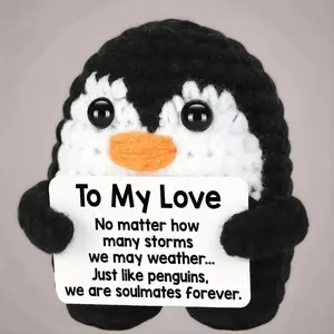 [Valentine's Day]Gifts for love Handmade Crochet Penguin to My love Funny Birthday Anniversary Romantic Gift for her/Him Cute Decor Cool Present perfect for Birthdays Christmas Thanksgiving