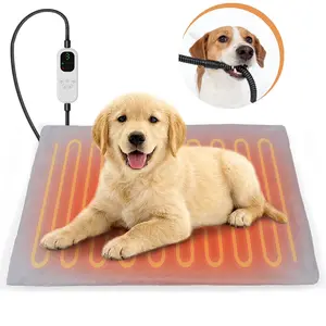 Pet Heated Pad - 24" Winter Heating Solution for Dogs and Cats, 9-Level Temperature Control with Timer, Overheat Protection, and Chew-Resistant Cord
