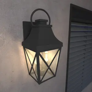 Outdoor Wall Light | Waterproof Porch Sconce | Matte Black Exterior Light Fixture for Garage, Patio, Front Door & Balcony