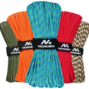 Paracord Rope 100FT for Making Paracord Projects, 4mm 7 Strand Parachute Cord for Lanyard, Survival Bracelets, Clothsline,Hiking