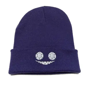 Embroidered Sableye Inspired Beanie | Beanie Anime Embroidered Beanies Solid Color Trendy Knit Hats Warm Ski Hats For Christmas Gift