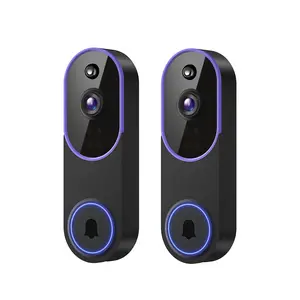 2PC Wireless Video Doorbell Camera, Smart Security Doorbell Camera, 1080P, AI Human Detection , Night Vision, Instant Alert, Two Way Audio, 2.4G WiFi Only, Simple Installation and Rechargeable Battery, Cloud Storage, WiFi Camera