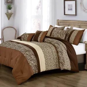 Luxury 6-Piece Comforter Set – Soft Microfiber Bedding with Animal Print Design,  Queen & King/Cal-King Sizes -Cozy & Elegant Bedspread for All Seasons – Machine Washable – Home Decor Gift Idea