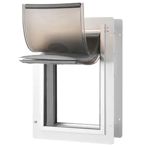 VEVOR Pet Door,  14.25" x 21.1" Metal Frame with Lock and 3-Flap System, Weatherproof Doggy Door, Easy to Install in Interior or Exterior Walls, Pet Door Suitable for Cat Doggie Kitties (White-Large)