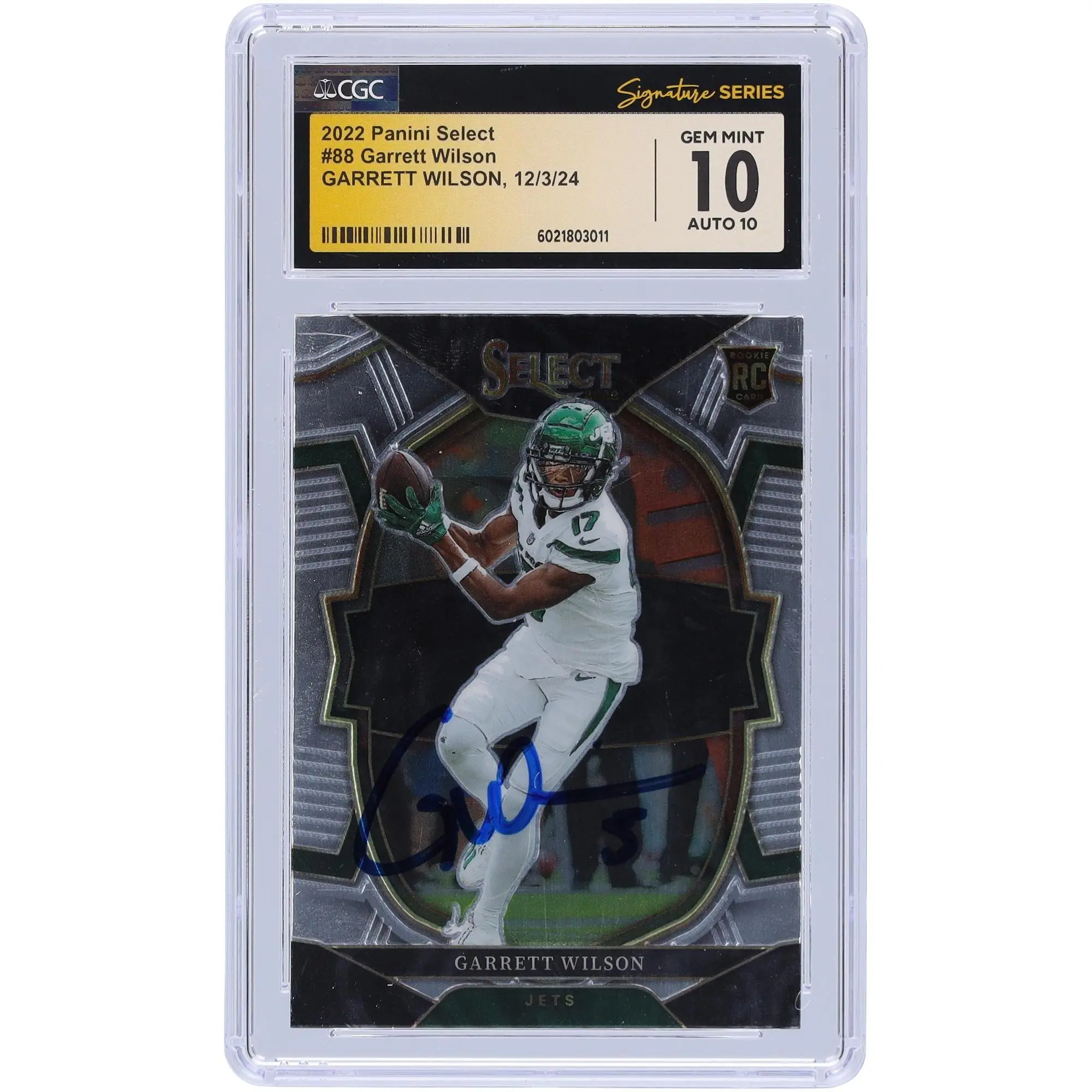 Garrett Wilson New York Jets Autographed 2022 Panini Select #88 CGC Fanatics Witnessed Authenticated 10/10 Rookie Card - Fanatics Authentic Certified
