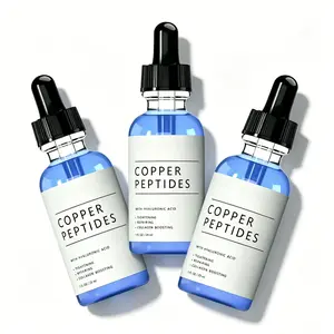 3PCS GHK-Cu Peptides Serum, Copper Peptides Serum for Face - Tightening, Repairing, Collagen Boosting - with Hyaluronic Acid - Fragrance-Free