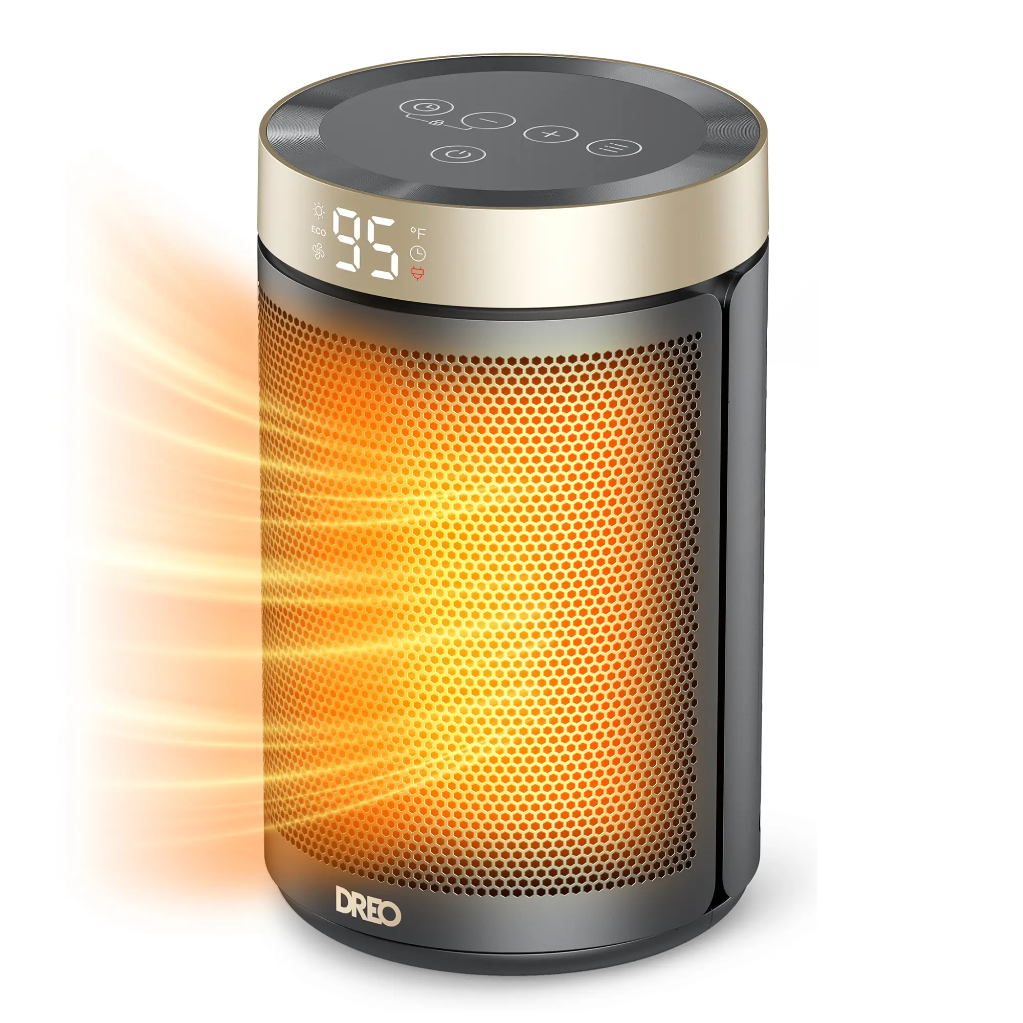Dreo Space Heaters for Indoor, Portable Electric Heater for Home with Thermostat, 1-12H Timer, Eco Mode and Fan Mode, 1500W PTC Ceramic Fast Safety Energy Efficient Heater for Office Bedroom, Silver,back to school,back to school haul