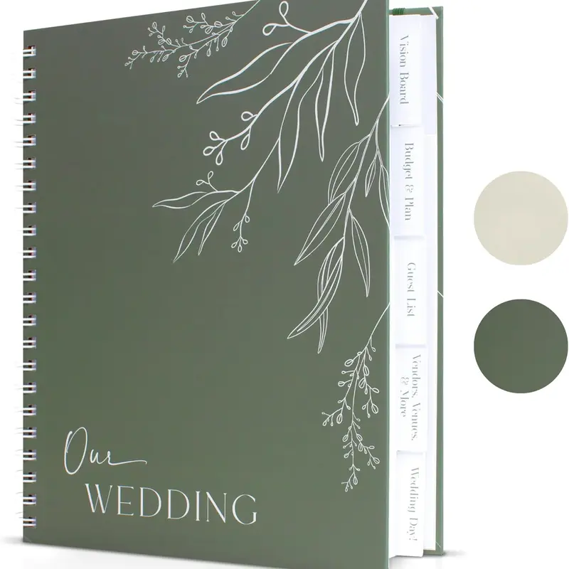 Beautiful Minimalistic Wedding Planner Book and Organizer - Enhance Excitement and Makes Countdown - Newly Engaged Couples, Future Brides and Grooms