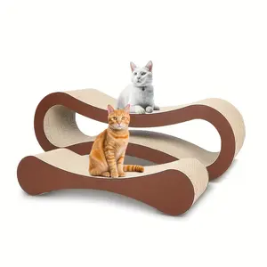 X-Large 2 in 1 FluffyDream Cat Scratcher Cardboard, Infinity Shape, Cat Beds For Indoor Cats, Cat Scratching Board Furniture Protector, Cat Scratching Post