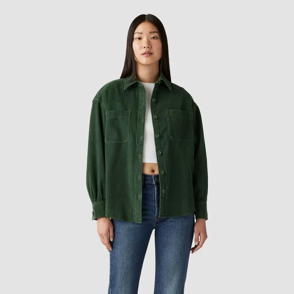 Levi's Women's Long Sleeve Orion Corduroy Button-Down Shirt, Tops, Blouses, Garment, Fabric, Casual