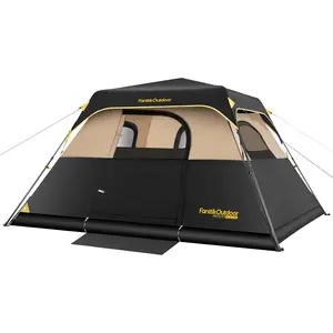 Fanttikoutdoor Camping Tent 4/6/8/10 Person Instant Cabin Tent Setup in 60 Seconds with Rainfly & Windproof Portable with Carry Bag for Family Camping & Hiking FanttikOutdoor
