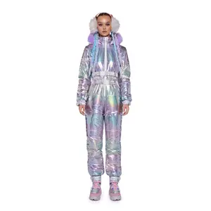 Aurora Beam Holographic Snowsuit - Lavender