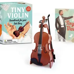 RP Minis Tiny Violin Soundtrack for Your Sob Story 3.9-inch Realistic Replica with Music Function & Vinyl Stand 32-page Illustrated Mini Book