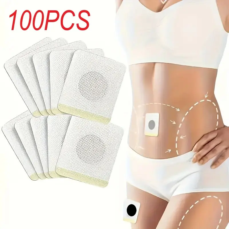 100 Count Abdominal Shaping Patches Set, Unisex for Home and Gym Use, Ideal Breathable Fabric Fit Shaper Slimmer Fitness Accessory, All Seasons Plain Design, Body Shaping Set