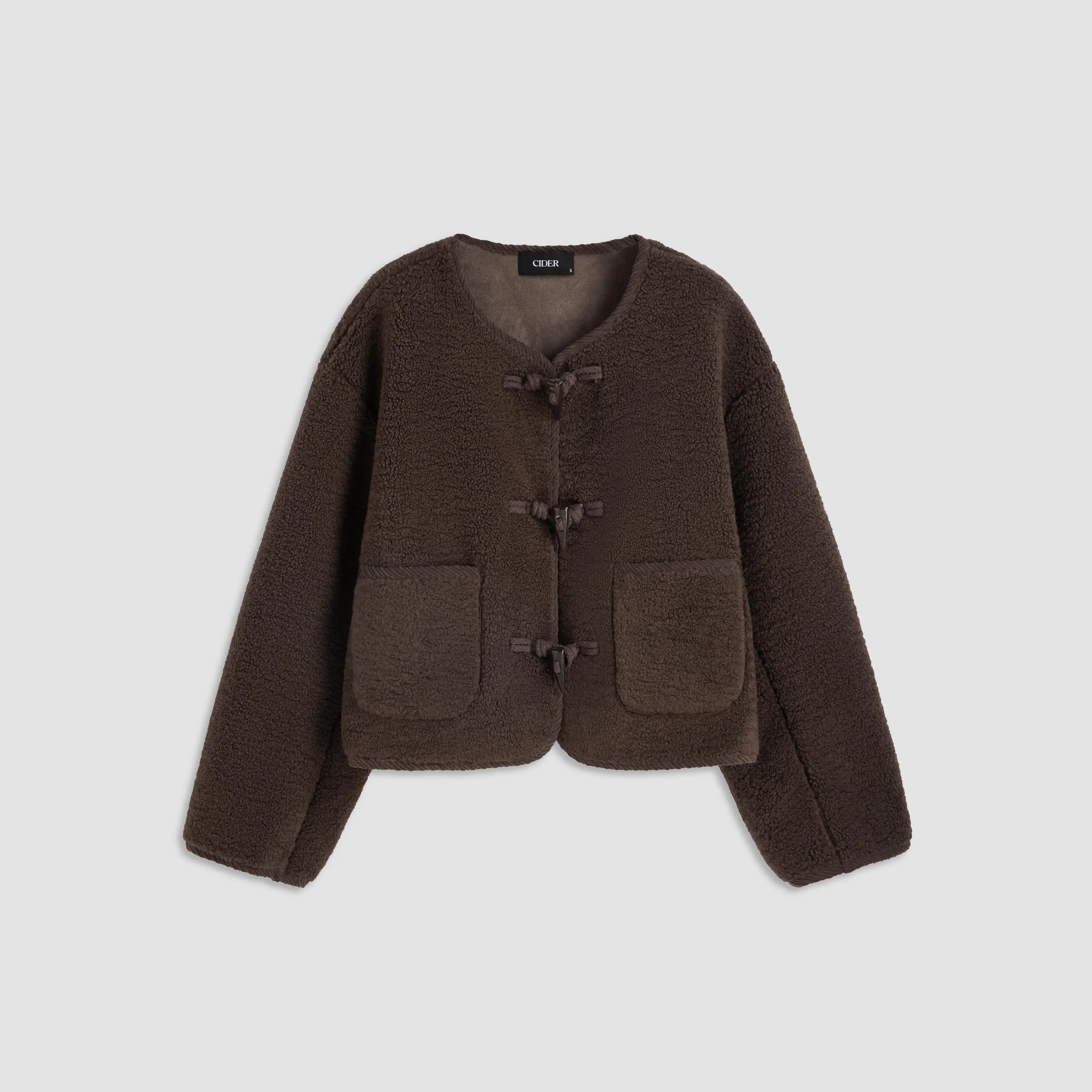 Cider [size 2-10] Fleece Solid Pocket Duffle Jacket SohoChic