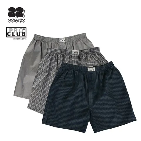 PROCLUB Men's Boxer Trunks 2 Pack PRO CLUB Woven Boxers Underwear Assorted Random Colors Classic Casual Big and Tall S-5XL