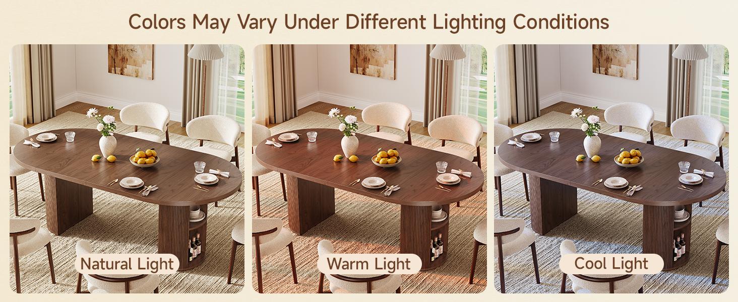 【BackToSchool】ONBRILL 41-78 Inch Extendable Dining Table for 4-8, Gorgeous Fluted Expandable Kitchen Table with Storage, 2 Leaf, Mid Century Modern Oval Dinner Tables for Dining Room, Kitchen, Living Room BackToSchool 【BackToSchool】ONBRILL 41-78 Inch Extendable Dining Table for 4-8, Gorgeous Fluted Expandable Kitchen Table with Storage, 2 Leaf, Mid Century Modern Oval Dinner Tables for Dining Room, Kitchen, Living Room BackToSchool