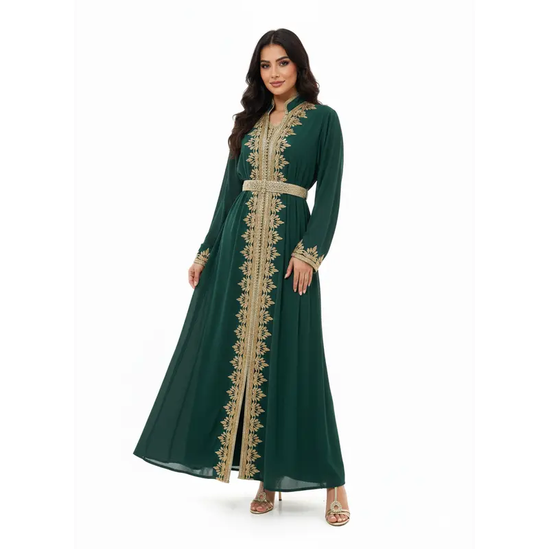 emerald green abaya for eid - TikTok Shop