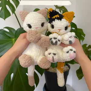 Crochet Tofu the Cat Snuggler Crochet, Cute Amigurumi Plushie Lovey Crochet Perfect Gift Idea