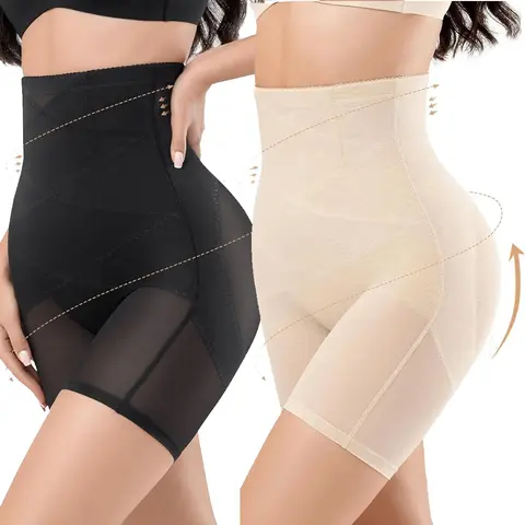 Women's High-Waisted Shapewear Yoga Leggings - Breathable Net Lace, Push-Up Design for Fitness Workouts