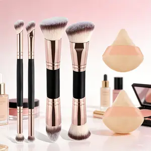 Double-Ended Makeup Brush Set, Professional Foundation Concealer Blending Brushes, Soft Synthetic Bristles, Multifunctional Beauty Tool