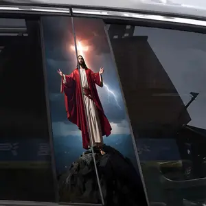 Jesus Pattern Car Window Sticker, Car Decals, Sticker For Cars, Waterproof & Anti-scratch Car B-pillar Sticker, Self-adhesive Car Decorative Sticker, Vehicle Exterior Decoration, Car Decorations, Car Accessories