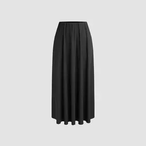 Cider [size 2-26] Elastic Waist Solid Ruffle Maxi Skirt