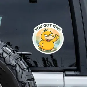 Psyduck “You Got This” Poke Poke Eevee Sticker | Vinyl waterproof sticker | Gift for Game lovers for Tumble, Car