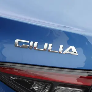 1 piece Giulia logo for Alfa Romeo Giulia Q4 Veloce Diesel, Quadrifoglio Sprint Competition emblem, car accessories for car refit chrome silver 3D ABS badge