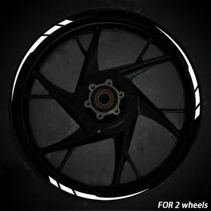 Reflective Motorcycle Wheel HUB Stickers, 13 Pieces Per Sheet, Fits 15-18 Inch Wheels, PVC Material, Night Visibility, Waterproof