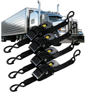 2"Retractable Ratchet Tie Down Straps Heavy Duty 3500lbs Breaking Strength Strong Durable Webbing QuickSecure & Release, No Tangles, Corrosion Resistant HooksIdeal for Truck Trailer ATV UTV Boat Motorcycle CargoMoving Hauling Heavy Load Securing