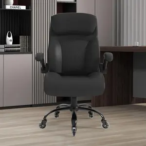 [Springtok Deal] EBELLO High Back Executive Office Chair, Big and Tall Office Chair with Quiet Rubber Wheels, Comfy PU Leather Computer Desk Chair with Flip-up Armrests and Lumbar Support