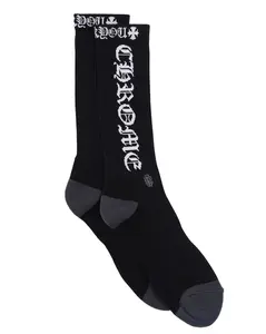 Chrome Hearts Vertical Logo Single Pair Sock Black/White